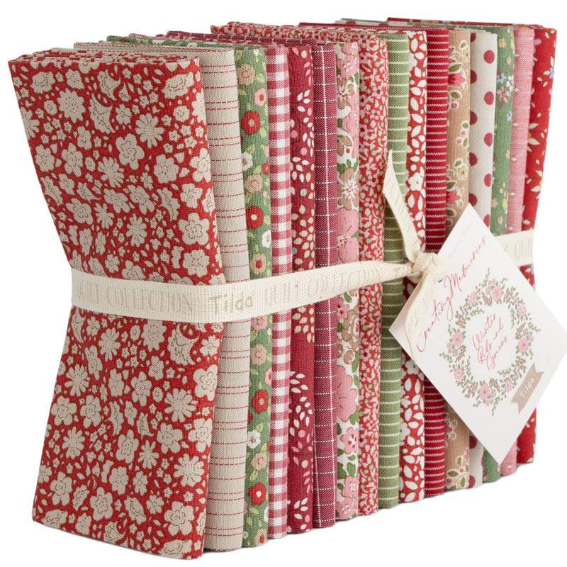 Tilda Creating Memories, Winter Reds and Greens, 16 Fat Quarter Tilda Fabrics - 1