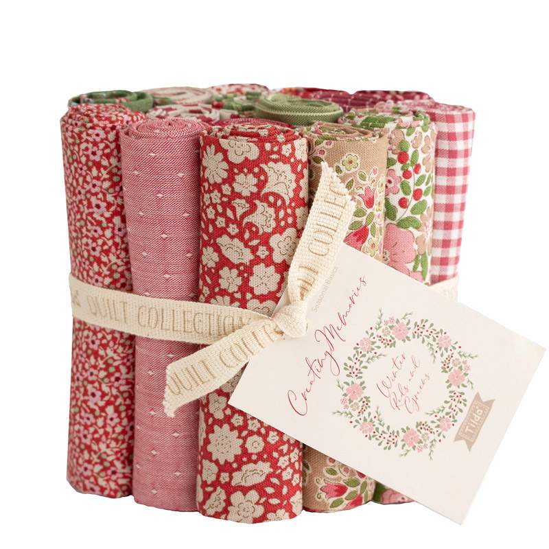 Tilda Creating Memories, Winter Reds and Greens, 16 Fat Eight Roll Tilda Fabrics - 1