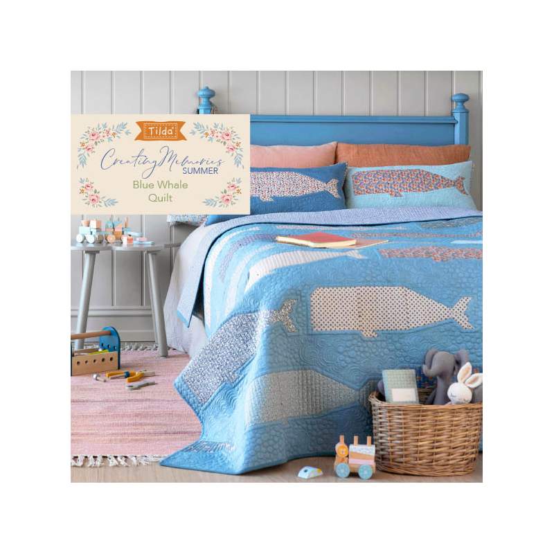 Kit Tilda BLUE WHALE QUILT con collezione Creating Memories Roberta De Marchi - 1