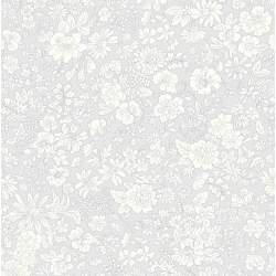 Emily Belle Neutrals Silver Birch, tessuto Grigio Argento con piccoli fiori bianchi - Liberty Quilting Liberty Fabrics - 1