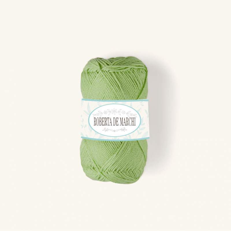 Gomitolo 100% Cotone OEKO-TEX - 50 gr / 160 m - Verde Prato Primaverile Roberta De Marchi - 1