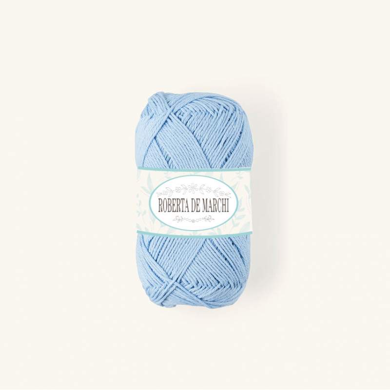 Gomitolo 100% Cotone OEKO-TEX - 50 gr / 160 m - Azzurro Fiordaliso Roberta De Marchi - 1