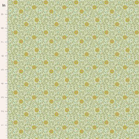 Tilda Sanctuary Daisydream Pistachio, Tessuto Verde Pistacchio con piccole Margherite Tilda Fabrics - 1