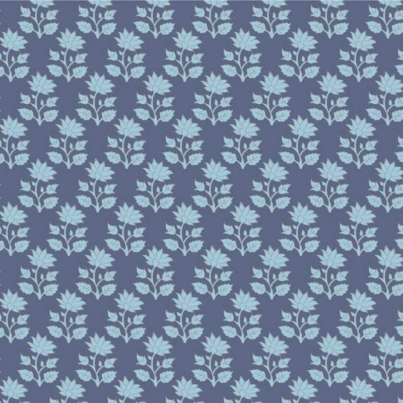 Tilda Sanctuary Mira Blue, Tessuto Blu con fiori tono su tono Tilda Fabrics - 1