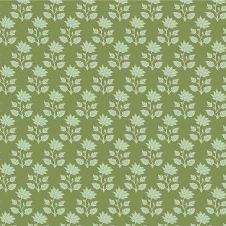 Tilda Sanctuary Mira Moss, Tessuto Verde Muschio con fiori tono su tono Tilda Fabrics - 1