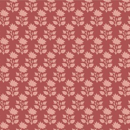 Tilda Sanctuary Mira Rhubarb, Tessuto Rosso Rabarbaro con fiori tono su tono Tilda Fabrics - 1