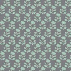 Tilda Sanctuary Mira Slate, Tessuto Grigio Ardesia con fiori Verde Acqua Tilda Fabrics - 1