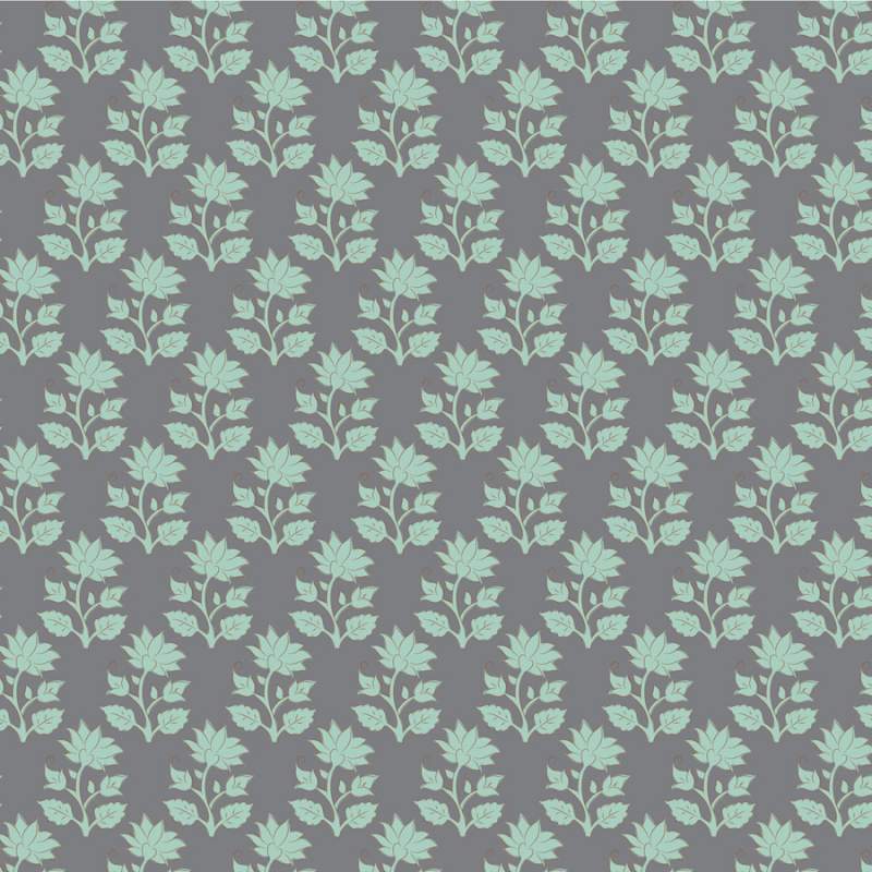 Tilda Sanctuary Mira Slate, Tessuto Grigio Ardesia con fiori Verde Acqua Tilda Fabrics - 1