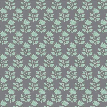 Tilda Sanctuary Mira Slate, Tessuto Grigio Ardesia con fiori Verde Acqua Tilda Fabrics - 1