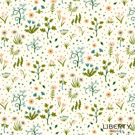 Tree of Life Sapling Wood  Canopy Greens, Tessuto Verde con Boschetto con Alberelli - Lyberty Fabrics Liberty Fabrics - 1