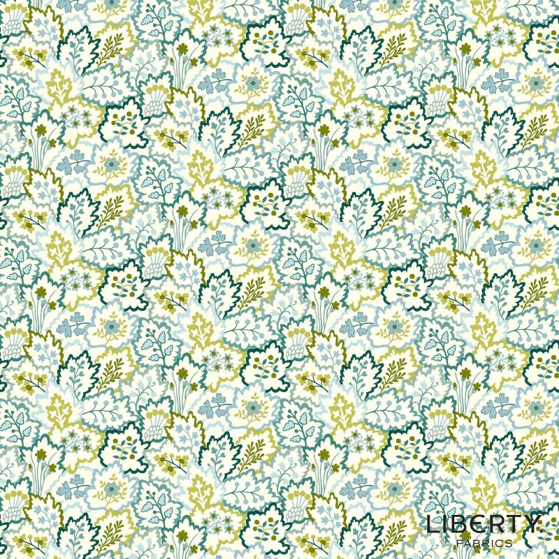 Tree of Life Cascading Leaves  Canopy Greens, Tessuto Verde con Cascata di Foglie - Lyberty Fabrics Liberty Fabrics - 1