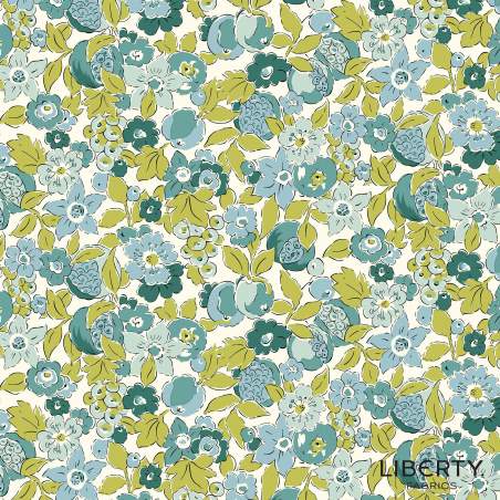 Tree of Life Bountiful Fruits Canopy Greens, Tessuto Verde con Fiori e Frutta - Lyberty Fabrics Liberty Fabrics - 1