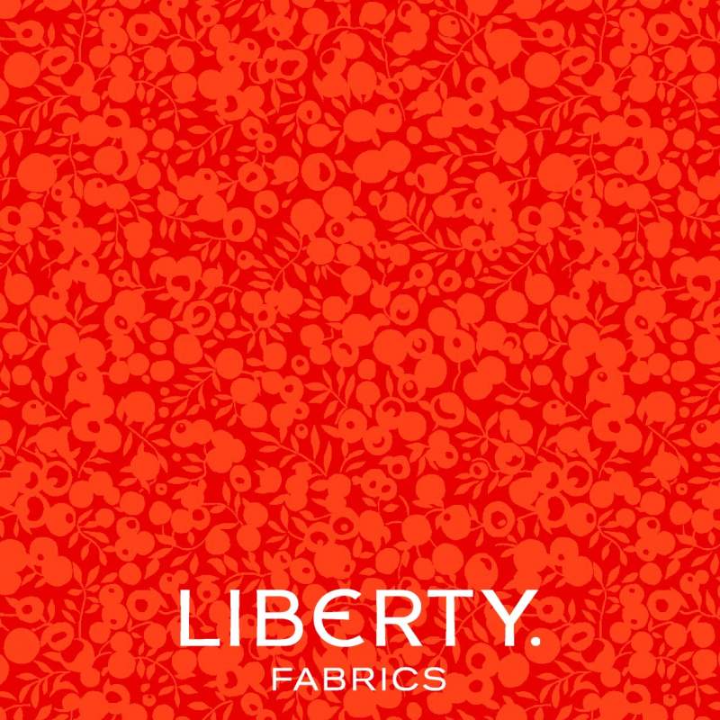 Wiltshire Shadow Poppy, Tessuto Rosso Papavero tono su tono - Liberty Fabrics Liberty Fabrics - 1