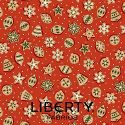 Festive Fair Gingerbread Delight, Tessuto Rosso con Biscotti Speziati - Liberty Fabrics Liberty Fabrics - 1