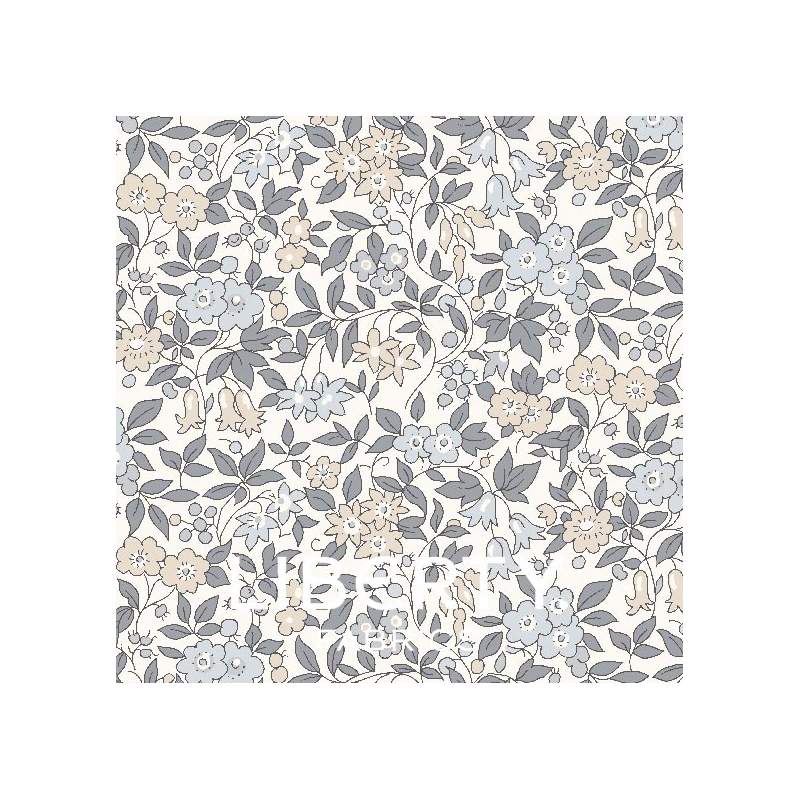 Wide Width 2 Trailing Blossom, Tessuto Grigio Azzurro con Rametti Fioriti - Liberty Fabrics Liberty Fabrics - 1