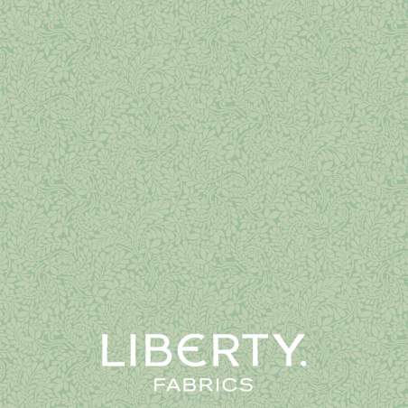 York Fern Apple Leaf, Tessuto verde foglia di melo tono su tono - Liberty Fabrics