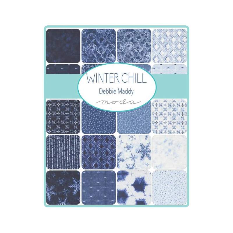 Pacchetto di 24 Fat Quarter da 45 x 55 cm sui toni del Blu - Winter Chill, Moda Fabrics Moda Fabrics - 1