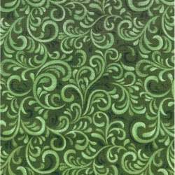 Tessuto natalizio verde con swirl stile liberty tono su tono