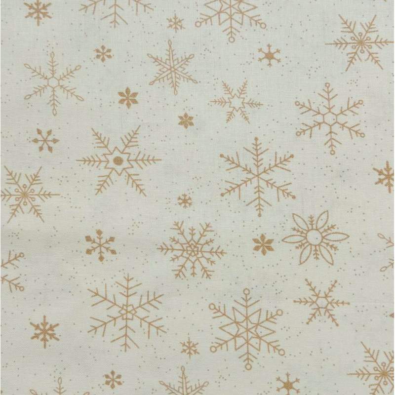 copy of Tessuto invernale beige effetto legno con agrifogli e fiocchi di neve Roberta De Marchi - 1