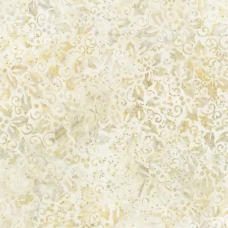 Artisan Batiks: Joyful Holidays Parchment, Tessuto Beige Pergamena con Agrifogli - Robert Kaufman Robert Kaufman - 1