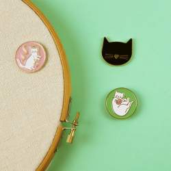 Bohin- Porta Ago Spilla Magnetica - Needle minder - Gatto con gomitolo Bohin - 4