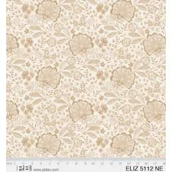 Elizabeth Wide Backing Cream, Tessuto per Retro Quilt Color Crema Floreale Tono su Tono