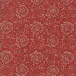 Moda Fabrics, Jo's Shirtings - Tessuto Fondo Rosso Carminio con disegni di fiori medi singoli Moda Fabrics - 1