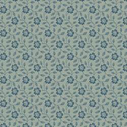 Andover Fabrics, Morning Glory Blue, Secret Stash Collection- Tessuto Azzurro polvere con rametti e fiori blu Windham Fabrics - 