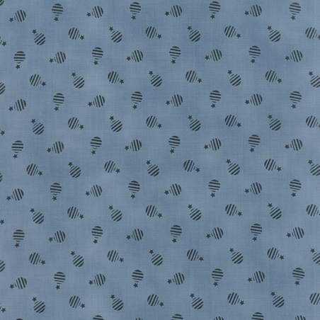 copy of Windham Fabrics, Tessuto Blu con Foglie a Pois Bianchi Moda Fabrics - 2