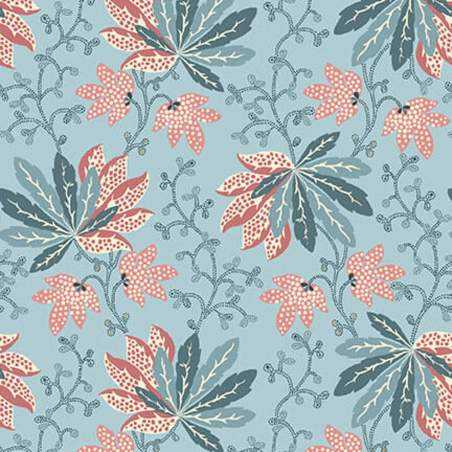 copy of Windham Fabrics, Tessuto Blu con Foglie a Pois Bianchi Henry Glass - 1