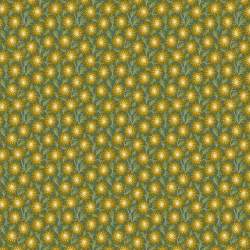 Andover Fabrics, Trail Mix Patt, di Edyta Sitar - Tessuto Verde con fiori color Oro Andover Fabrics - 1