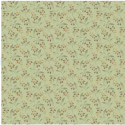 Andover Fabrics, Lily of the Valley Mint, Collezione Bed of Rosesdi Edyta Sitar - Tessuto Verde Menta con rametti fioriti Andove