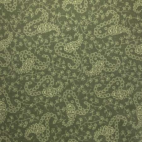 Andover Fabrics, Green Paisley, Collezione Edison di Kathy Hall - Tessuto Verde con motivi Pasley fioriti Andover Fabrics - 1