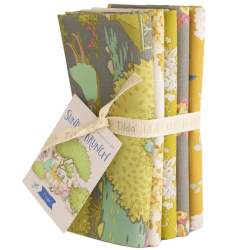 Tilda Sunday Brunch, 5 Fat Quarter Grey/Yellow Tilda Fabrics - 1