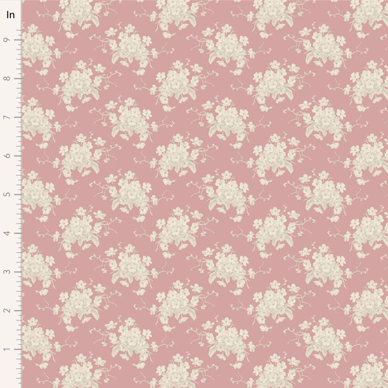 Tilda Sunday Brunch, White Flower Pink Tilda Fabrics - 1