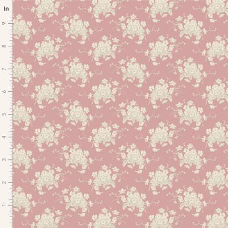 Tilda Sunday Brunch, White Flower Pink Tilda Fabrics - 1