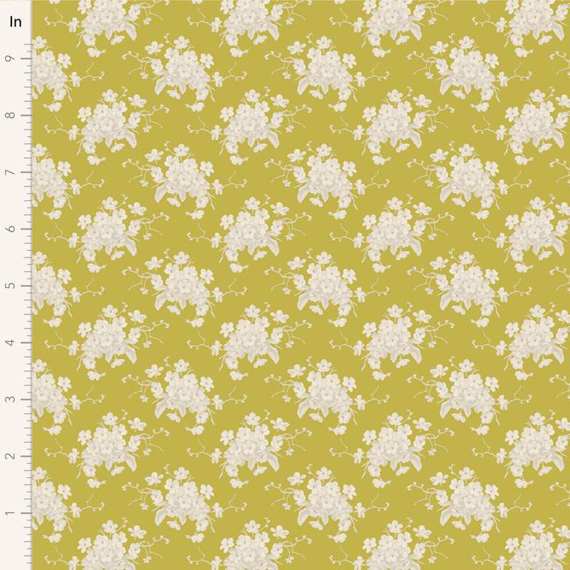 Tilda Sunday Brunch, White Flower Sour Yellow Tilda Fabrics - 1