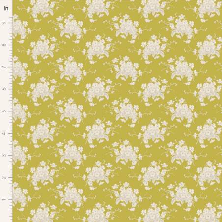 Tilda Sunday Brunch, White Flower Sour Yellow Tilda Fabrics - 1