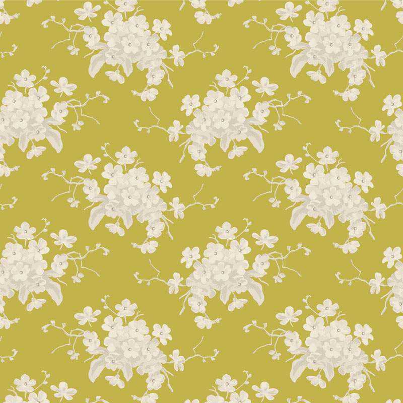 Tilda Sunday Brunch, White Flower Sour Yellow Tilda Fabrics - 2