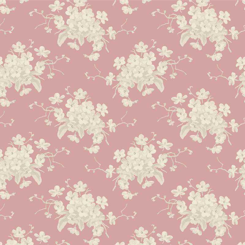 Tilda Sunday Brunch, White Flower Pink Tilda Fabrics - 2