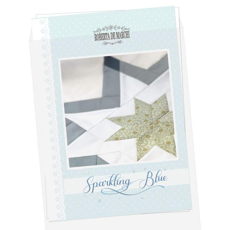 Sparkling Blue blocco 2 - Mystery Quilt 2025 - Cartamodello Stampato Roberta De Marchi - 1