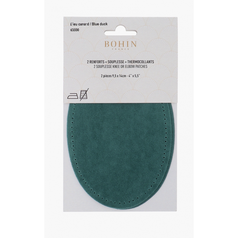 Bohin, Toppe Termoadesive Ovali Scamosciate 9,5 x 14 cm, Duck Blue Bohin - 2