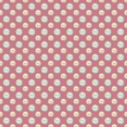 Easter Patchwork, Stoffa Bottoni su Tessuto Rosso Prugna Amabilmente Vero - 1