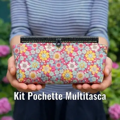 Pochette Multitasca Roberta regge la pochette cucita multitasca con chiusura dritta